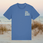 T-SHIRT "Sole, mare, padel" blu cielo